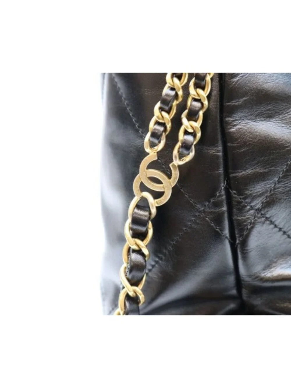 Chanel Black 22 Shiny Calf Small Backpack